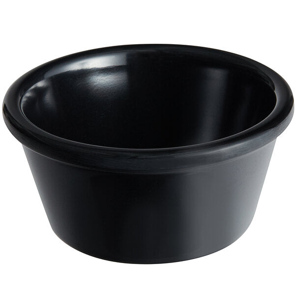 Ramekin Melamine Black Smooth 3 Ounce
