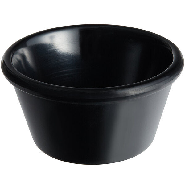 Ramekin Melamine Black Smooth 4 Ounce