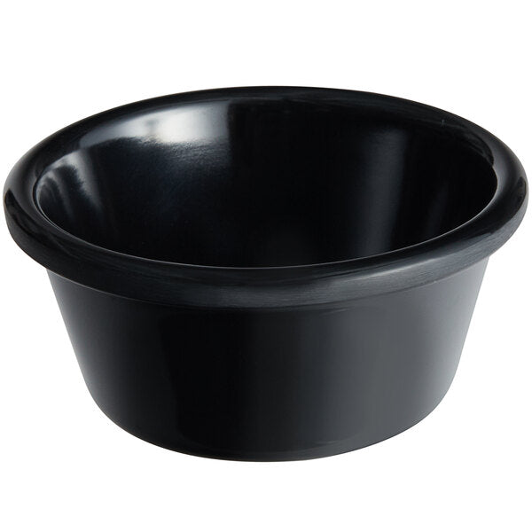 Ramekin Melamine Black Smooth 6 Ounce