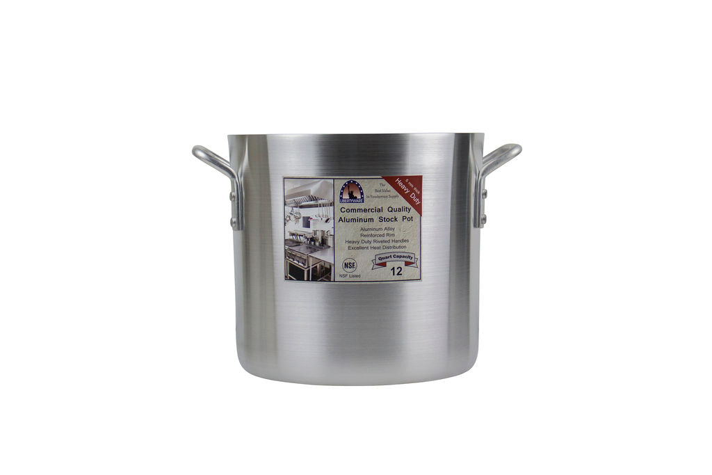 Stock Pot Aluminum 12 Quart Heavy Duty 6 mm Thick