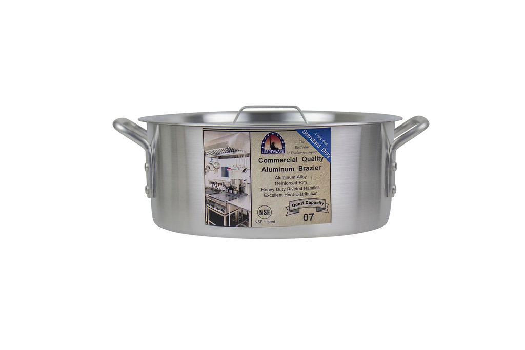 Aluminum Brazier Standard Duty 7 Quart with Cover