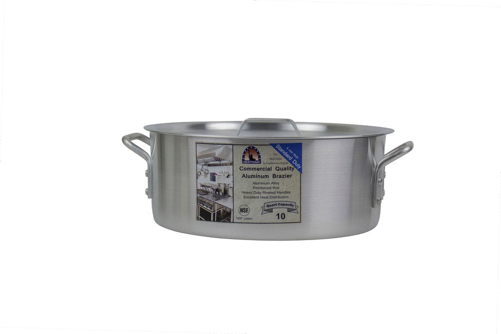 Aluminum Brazier Standard Duty 10 Quart With Cover