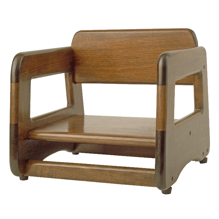 Wood Booster Seat Walnut Color Assembled