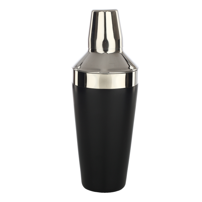 Cocktail Shaker 28 Ounce Stainless Steel Three Piece with PVC Coating