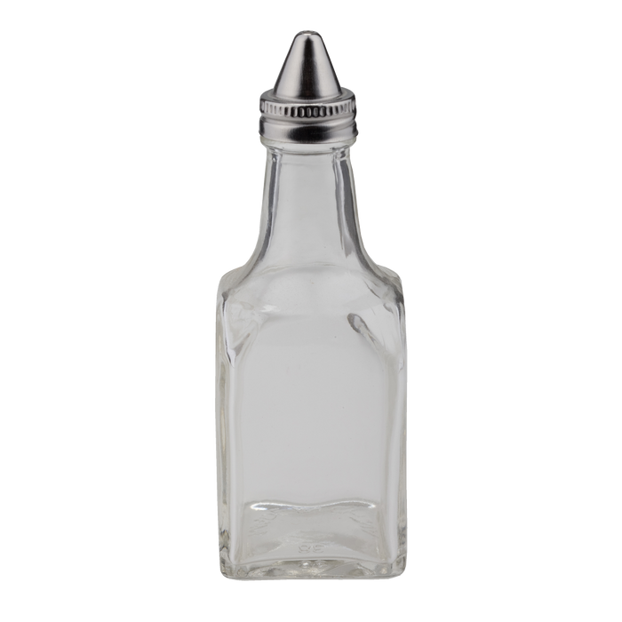 6 Ounce Square Oil & Vinegar Cruets With Tapered Cap