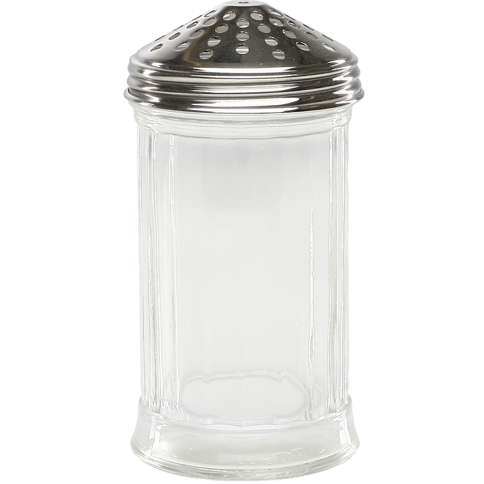 12 Ounce Paneled Jar Shaker With Conical Perforated Cap