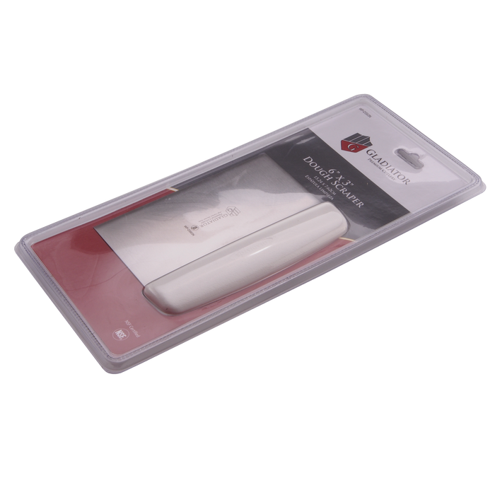 Gladiator Series 6" x 3" Plastic Handle Dough Scraper