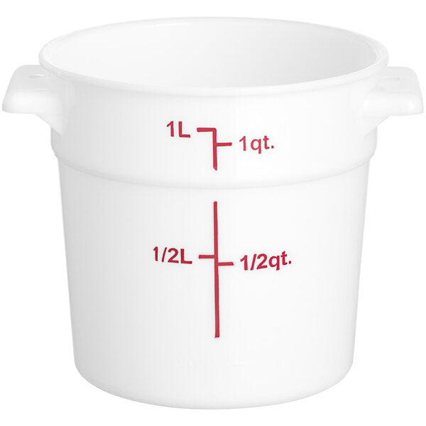 Round Storage Container 1 Quart White