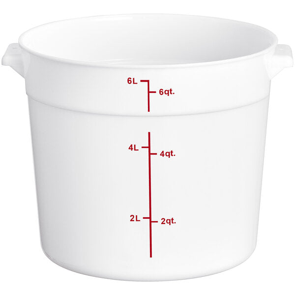 Round Storage Container 6 Quart White