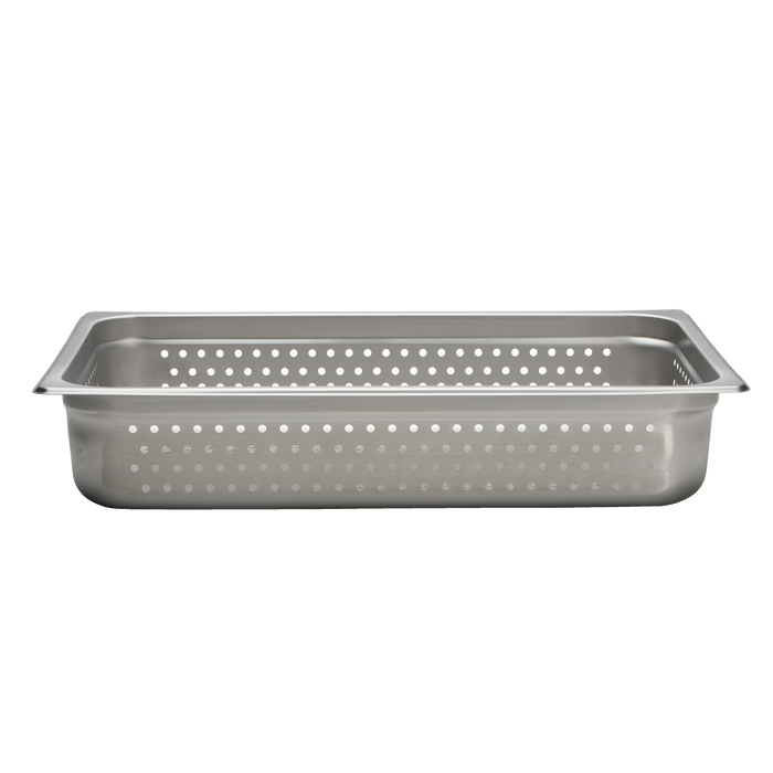 Full Size X 4'' Perforated Anti-Jam Stainless Steel Food Pan 23 Gauge