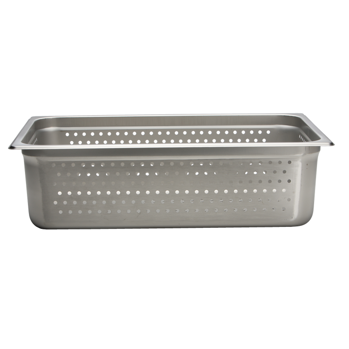Full Size X 6'' Perforated Anti-Jam Stainless Steel Food Pan 23 Gauge