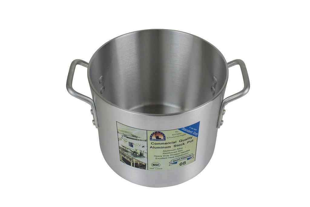 Stock Pot Aluminum 8 Quart Standard Duty 4 mm Thick