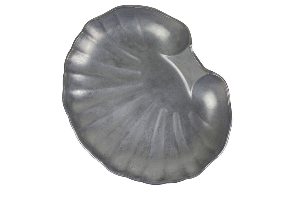 Shell Style Serving Platter Pewter Style
