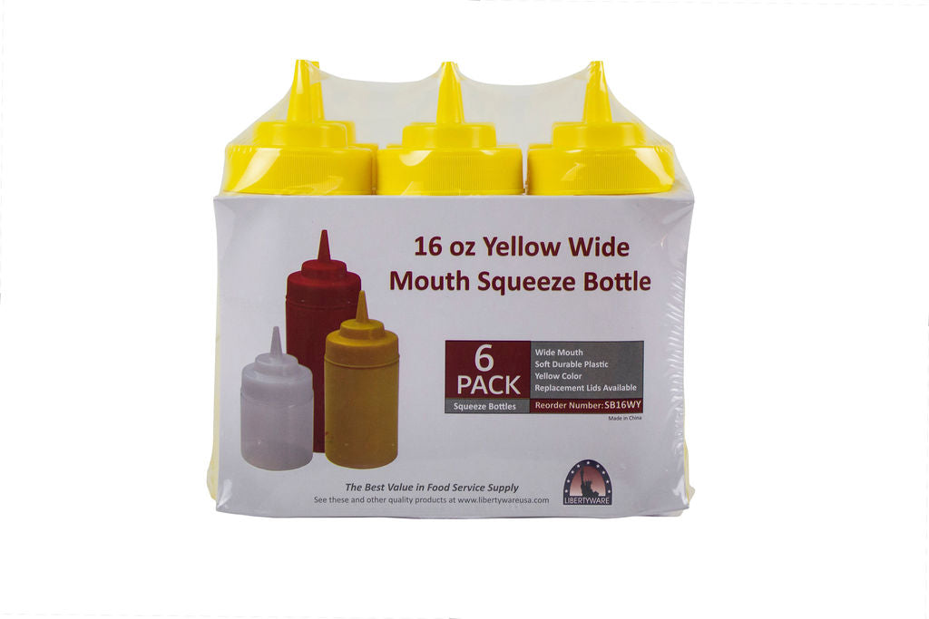Squeeze Bottle 16 Ounce Wide Mouth Yellow