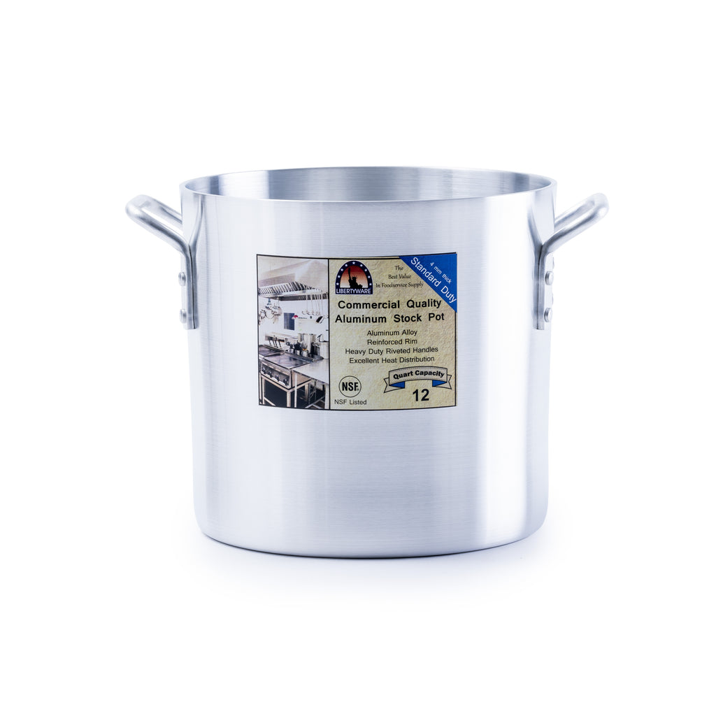 HEAVY ALUMINUM STOCK POT WITH LID - 12 QT. - Touchard