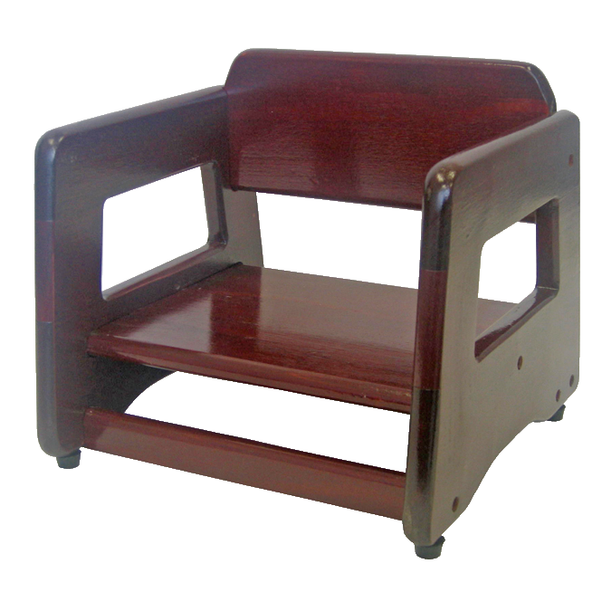 Wood Booster Seat Mahogany Color Assembled