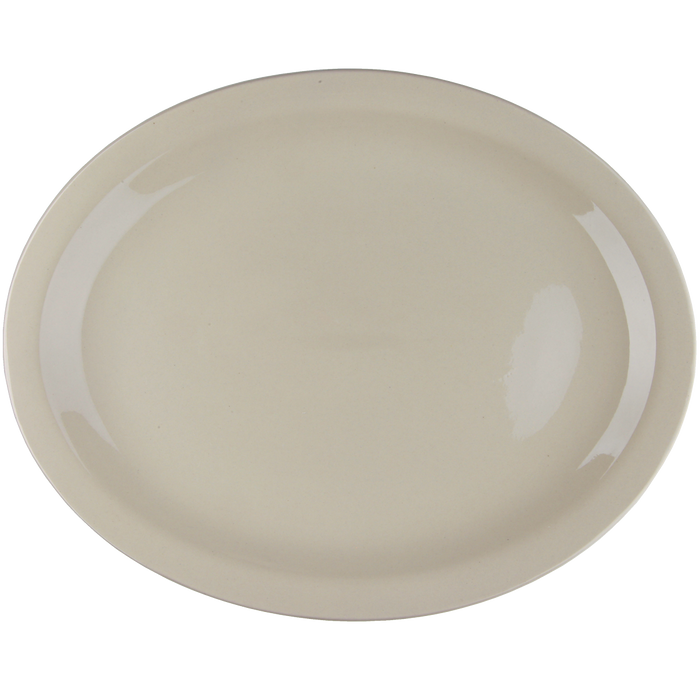 American White Narrow Rim Oval Platter 13 1/4''