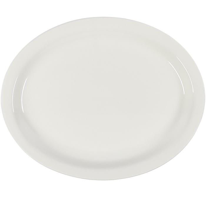 Euro Bright White Narrow Rim Platter 13 1/4''