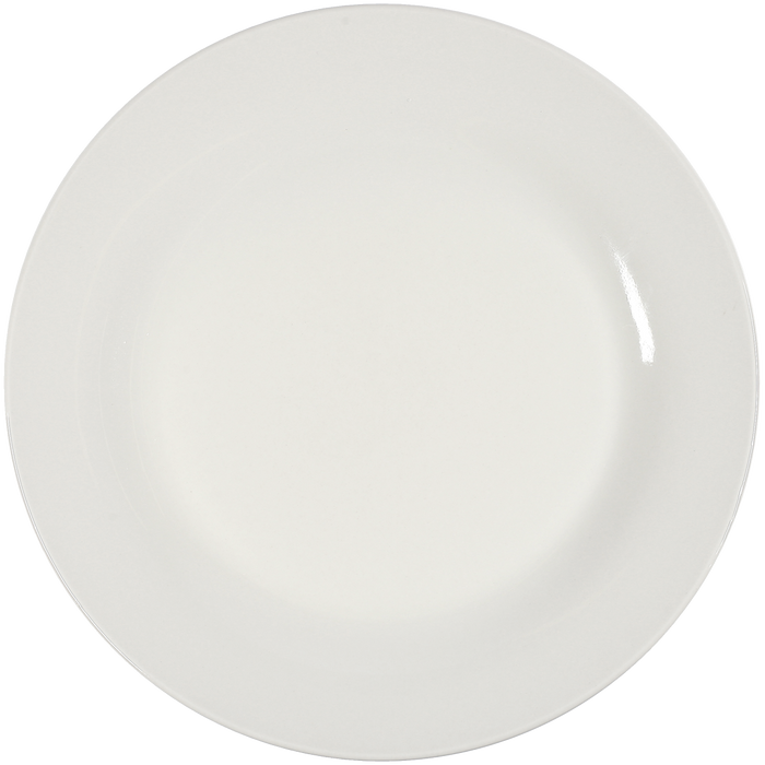 Euro Bright White Rolled Edge Plate 12''