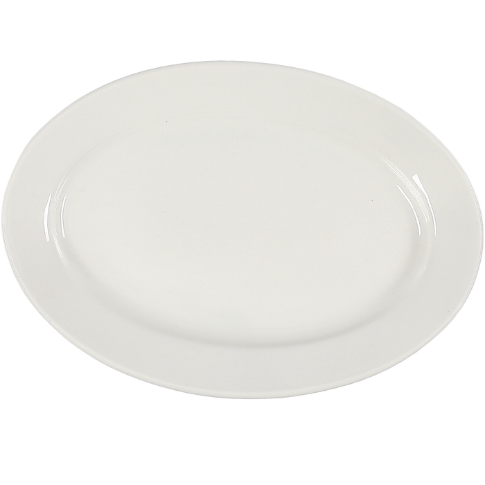 Euro Bright White Rolled Edge Platter 13 1/2''