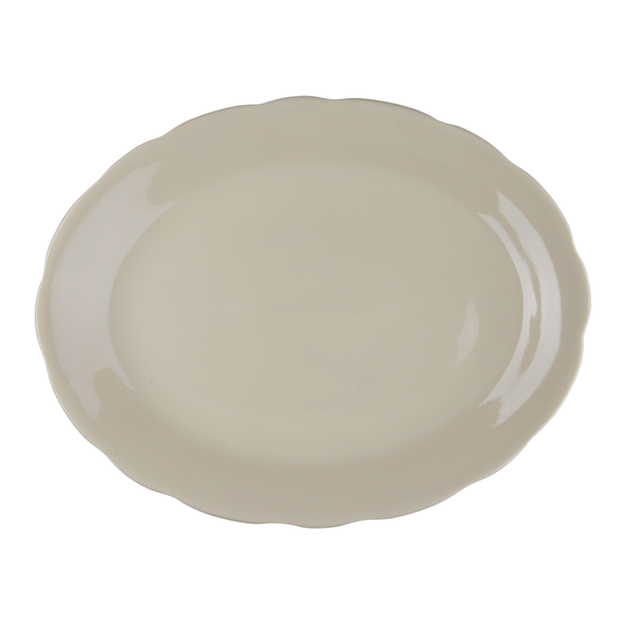 American White Scallop Style Platter 11 5/8''