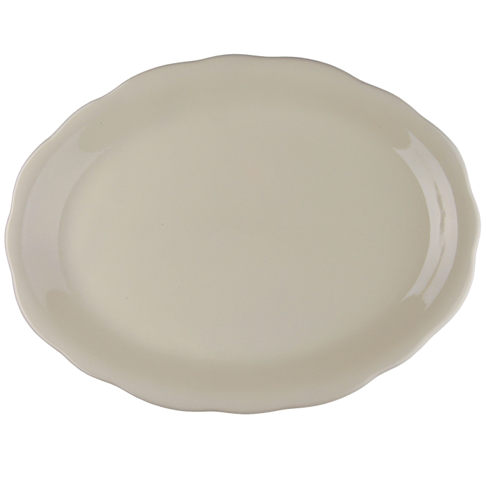 American White Scallop Style Platter 12 5/8''