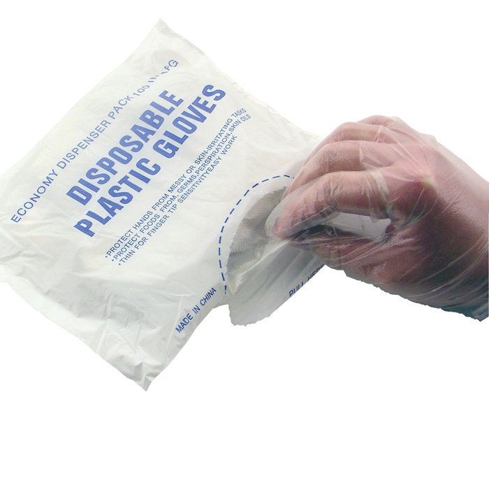 Disposable Plastic Embossed Glove / Small / Case Of 10/100 Pack