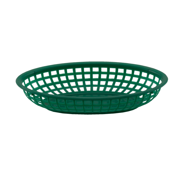 Fast Food Basket Green Rounded Bottom