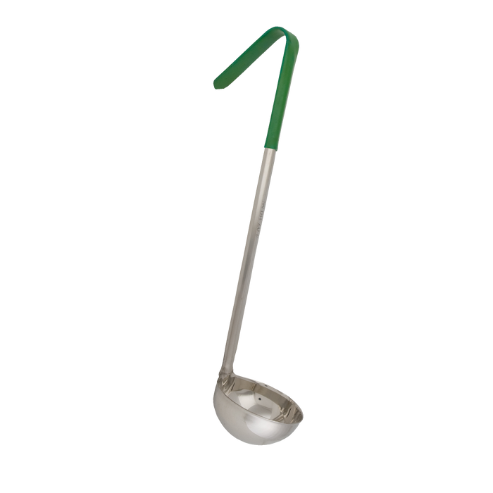 Ladle One Piece with Green Coated Handle 4 Ounce