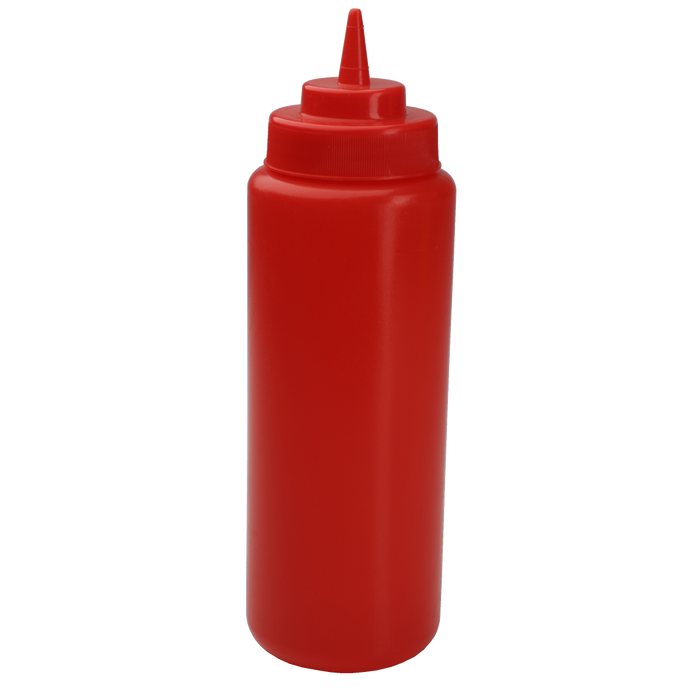 Squeeze Bottle 32 Ounce Wide Mouth Red