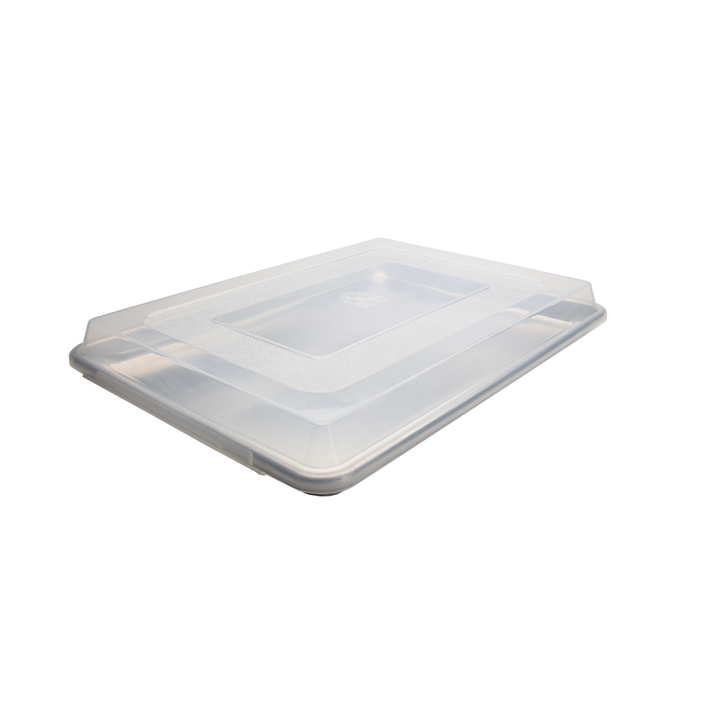 Commercial Grade Half Size Aluminum Baking Sheet Pan with 2 Snap-Tight  Plastic Lid Covers, 13 x 18, Set of 2, NSF Approved