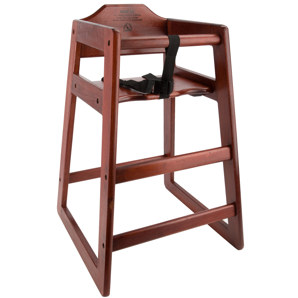 Wood High Chair Mahogany Color Knocked Down — Libertyware
