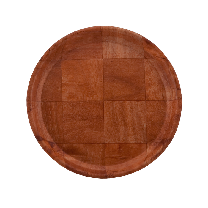 Woven Wood Circular Tray 6"